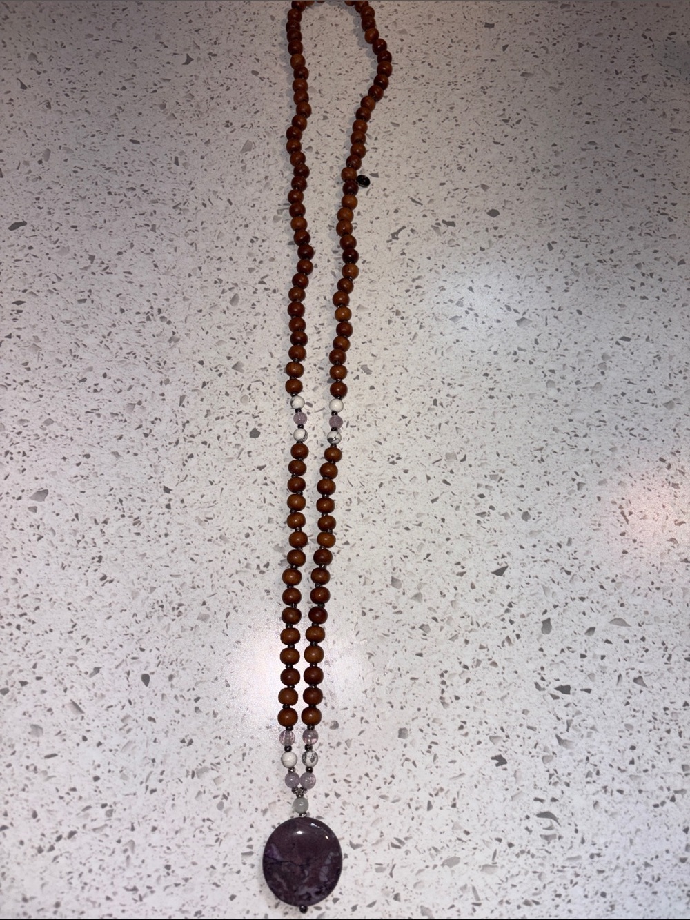 NEW! Tiny Devotions Wooden Beaded Amethyst Necklace 💜 - Picture 5 of 11